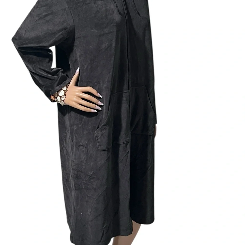 Elegant Black Hooded Lounge Robe☑️ - Picture 12 of 12